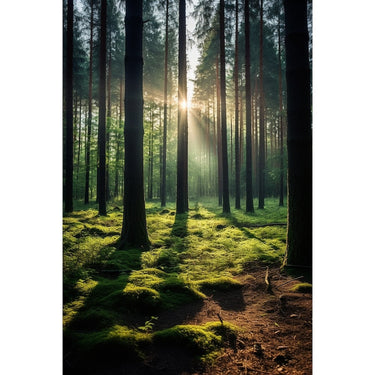 Lever De Soleil Forêt Tableau